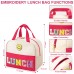  Insulated Lunch Bag for Kids & Adults 9.5L Reusable Lunch Tote with Embroidery Design, Double Zippers, Handle, Front Pocket for School, Work, Picnic & Camping